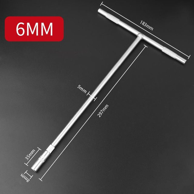 AXE SHAN T-Stil Steckschlüsselsatz aus Chrom-Vanadium in Grau und Silber, Sechskantschlüssel-Set für Reparaturarbeiten im Bereich Mechanik und Werkstatt, 6-19mm - Bild 1