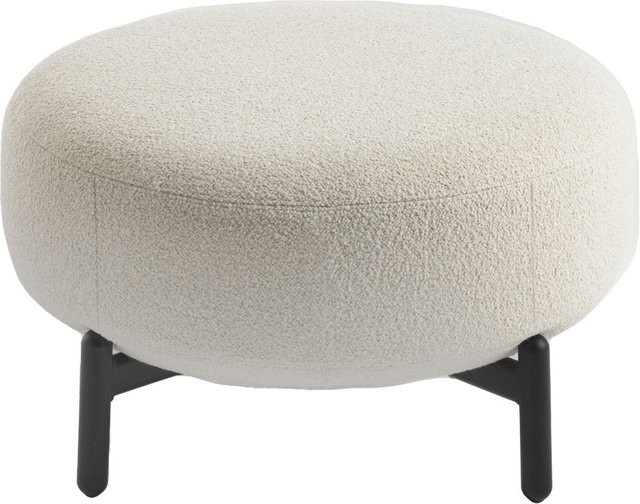 Kartell Lunam Pouf Orsetto Hocker in Weiß mit Bouclé-Bezug und Metallgestell - Bild 1