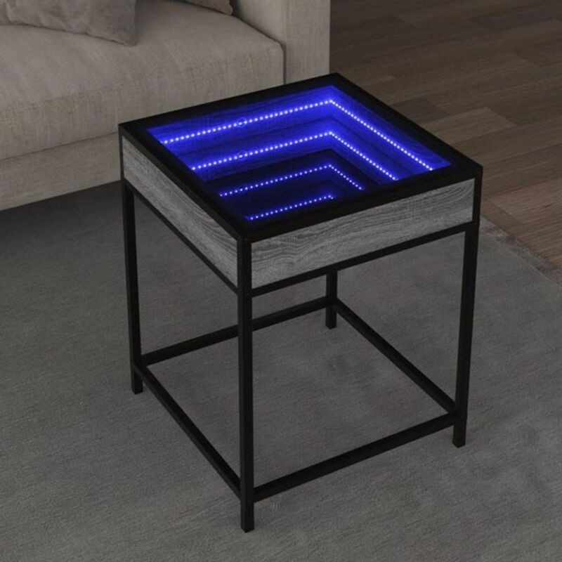 Vidaxl Couchtisch mit Infinity-LED in Grau Sonoma, quadratisch, B/T/H: 40 x 40 x 51 cm - Bild 1
