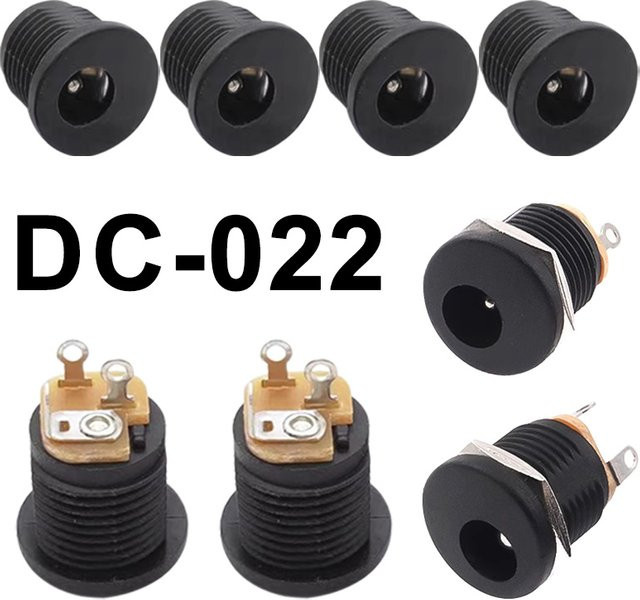 10er Set DC Power Adapter Stecker Set mit männlichen und weiblichen Buchsen in Schwarz, 5,5 x 2,1 mm und 2,5 mm - Bild 1