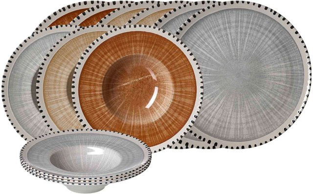 Ritzenhoff & Breker Pizza- und Pasta-Set Natura 12-teilig aus Stoneware in Multicolour - Bild 1