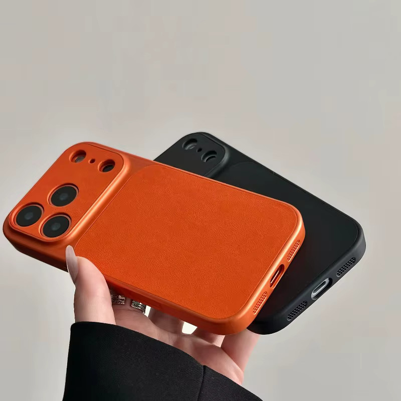 Stoßfeste Business Leder Hülle für Apple iPhone in Grau - Bild 2
