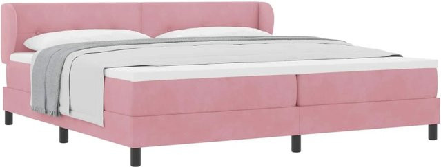 vidaXL Boxspringbett mit Matratze und Kopfteil in Rosa, Samt, B/T/H: 200 x 200 x 202,5 cm - Bild 1