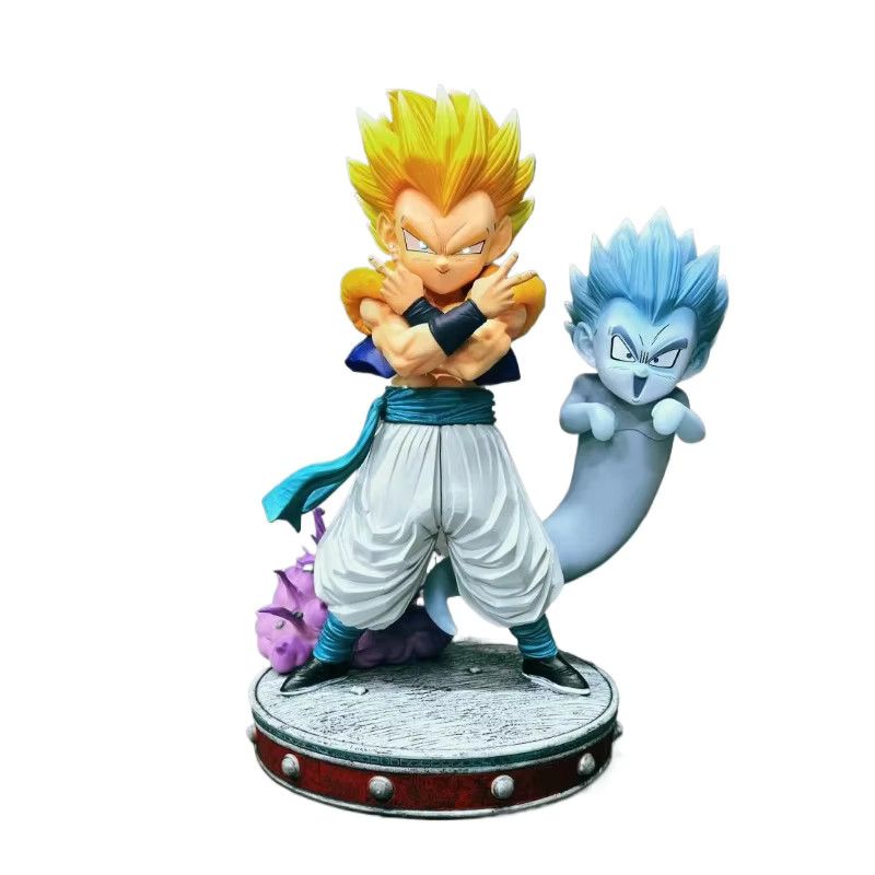 Bandai Dragon Ball Super Saiyajin Gotenks Actionfigur aus PVC, Doppelköpfige Anime Statue mit Sockel, Multicolor, Höhe: 25 cm - Bild 3