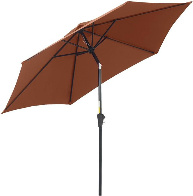 Outsunny Sonnenschirm braun aus Stahl und Aluminium mit Polyesterbespannung, Höhe: 235 cm, Durchmesser: 260 cm - Bild 1
