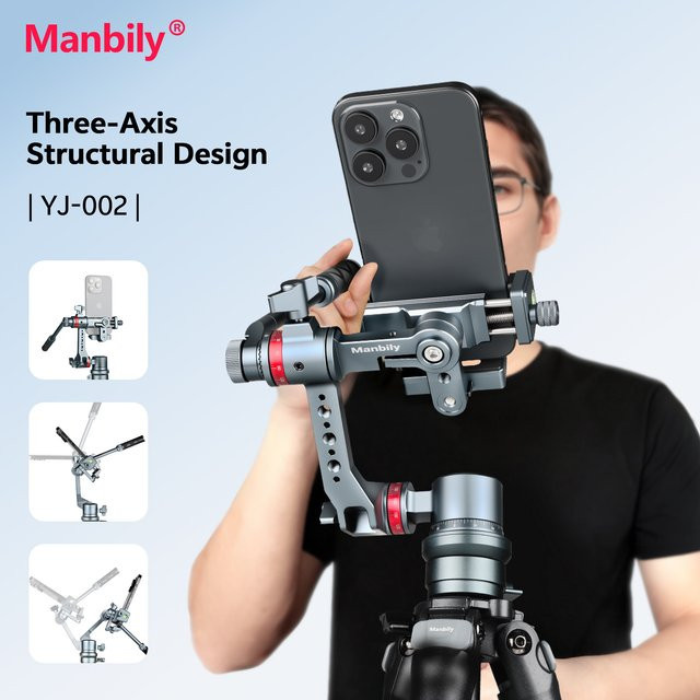 Manbily Mobiler 3-Achsen-Gimbal Stabilisator YJ-002 mit 360-Grad-Rotation und Griff für dein Smartphone - Bild 1