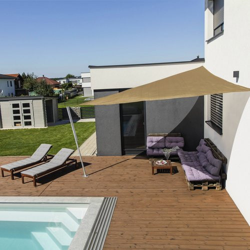 WINDHAGER Sonnensegel Dreieck in Beige aus HDPE - Bild 1