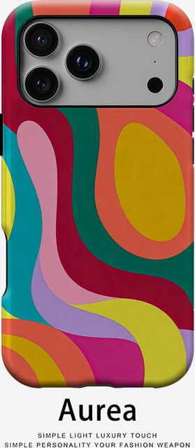 Potdemiel Aurea Case Matte Bumper MagSafe Schutzhülle für iPhone 13 bis 17 Pro Max in Neon Swirl Multicolor - Bild 1