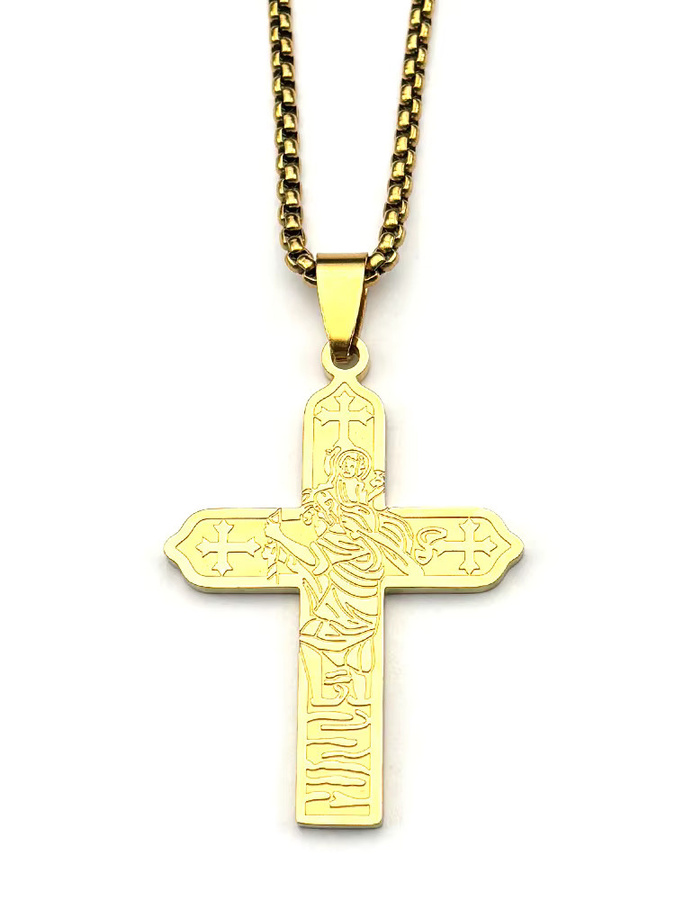 AFAWA Anhänger Halskette, Edelstahl, Gold, Unisex - Bild 2