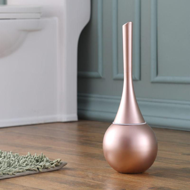 WTEMPO Toilettenbürsten-Set aus Edelstahl mit Abdeckung und Bürste in Pink, freistehend - Bild 2