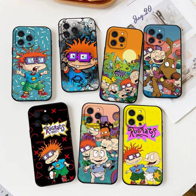 Schwarze Rugrats Cartoon Handyhülle für Apple iPhone 11 bis 17 Pro Max und Modelle - Bild 1