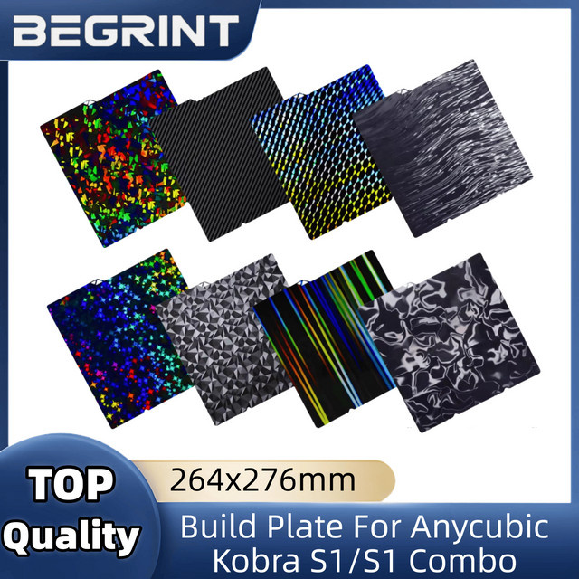Anycubic Kobra S1 PEI Bauplatte, strukturierte doppelseitige Bauplatte für Kobra S1 Combo, B/B: 264 x 276 mm - Bild 1