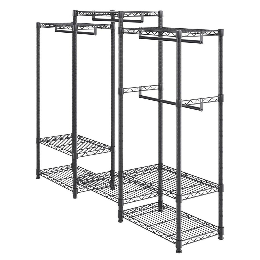 Buying Solutions MB Kleiderständer aus Kohlenstoffstahl in Schwarz mit 4 Kleiderstangen und 8 Ablageebenen, B/T/H: 180 x 45 x 45 cm - Bild 4
