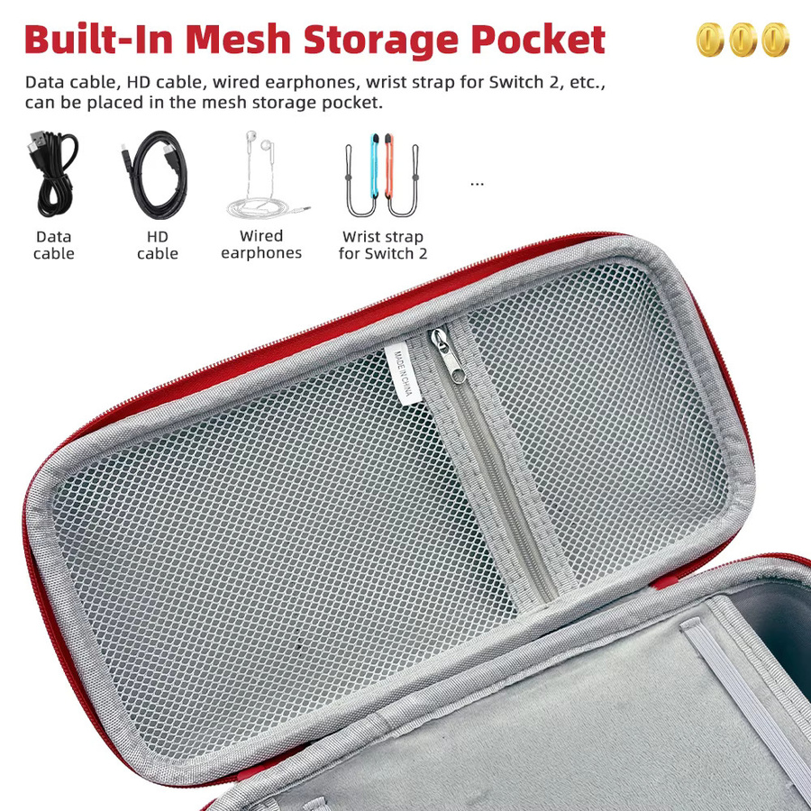 Nintendo Switch Reisetasche mit integriertem Netzfach, Spielkartenhalter und Standfunktion für das Dock - Bild 4
