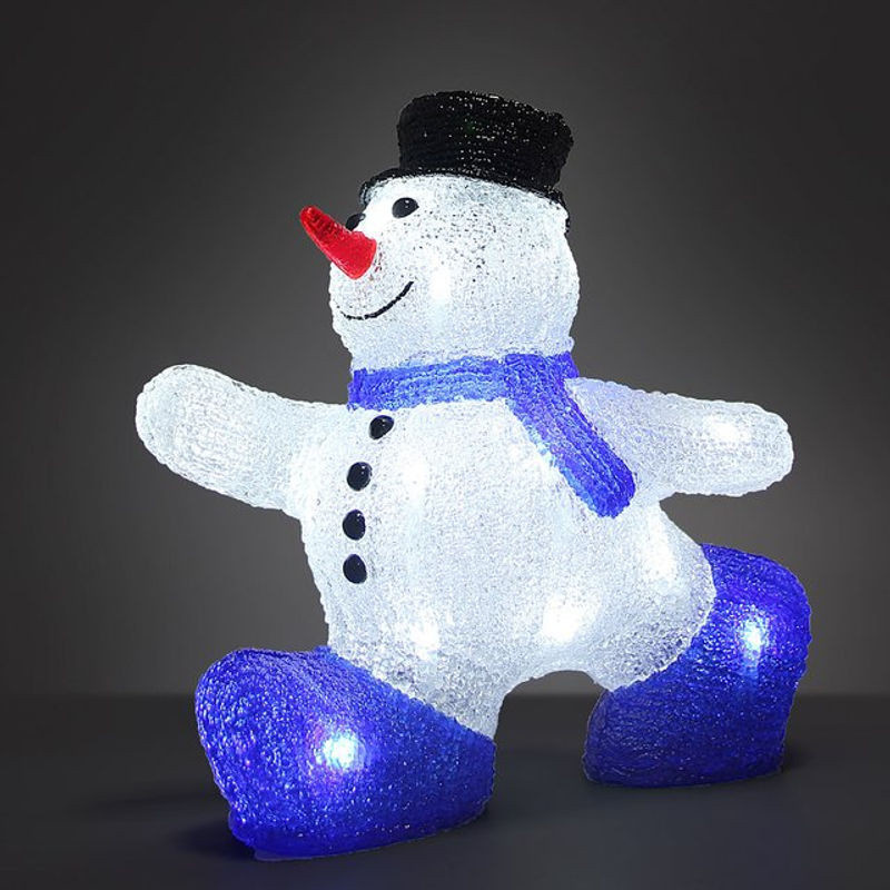 Deuba LED Schneemann Figur aus Kunststoff für Weihnachten in Weiß, Rot, Schwarz und Blau - Bild 1