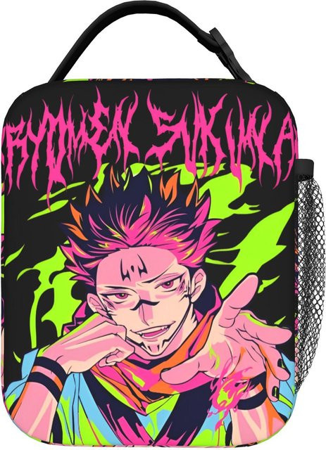 Fancy Style Studio Anime Lunchtasche Jujutsu Kaisen Thermotasche aus Stoff, auslaufsicher und wiederverwendbar, Mehrfarbig - Bild 1