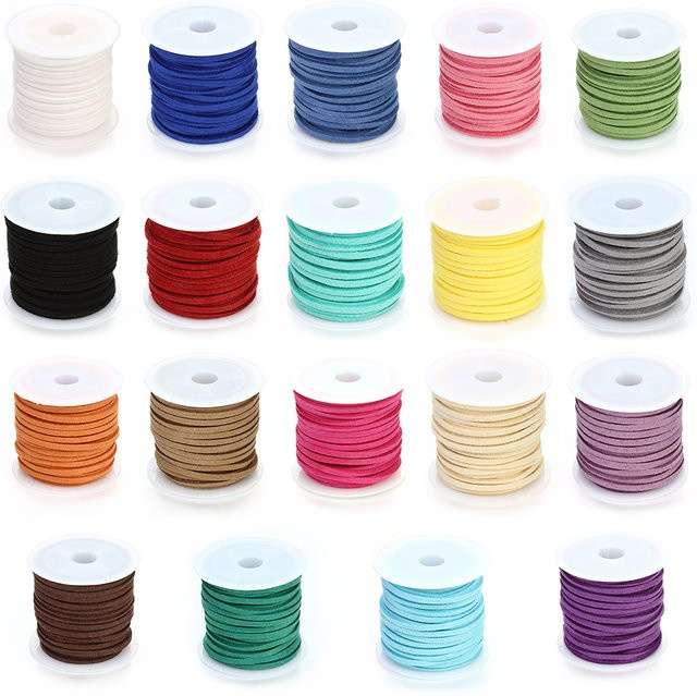 Geflochtene Schnur Wildlederimitat, 1,5 mm, 5 m Rolle - Bild 1