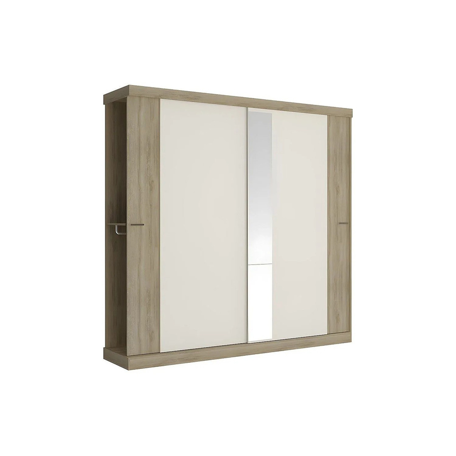 Vente-unique Kleiderschrank Adalrik mit Schiebetüren und Spiegel in Beige, B/T/H: 231 x 51,8 x 219 cm - Bild 2
