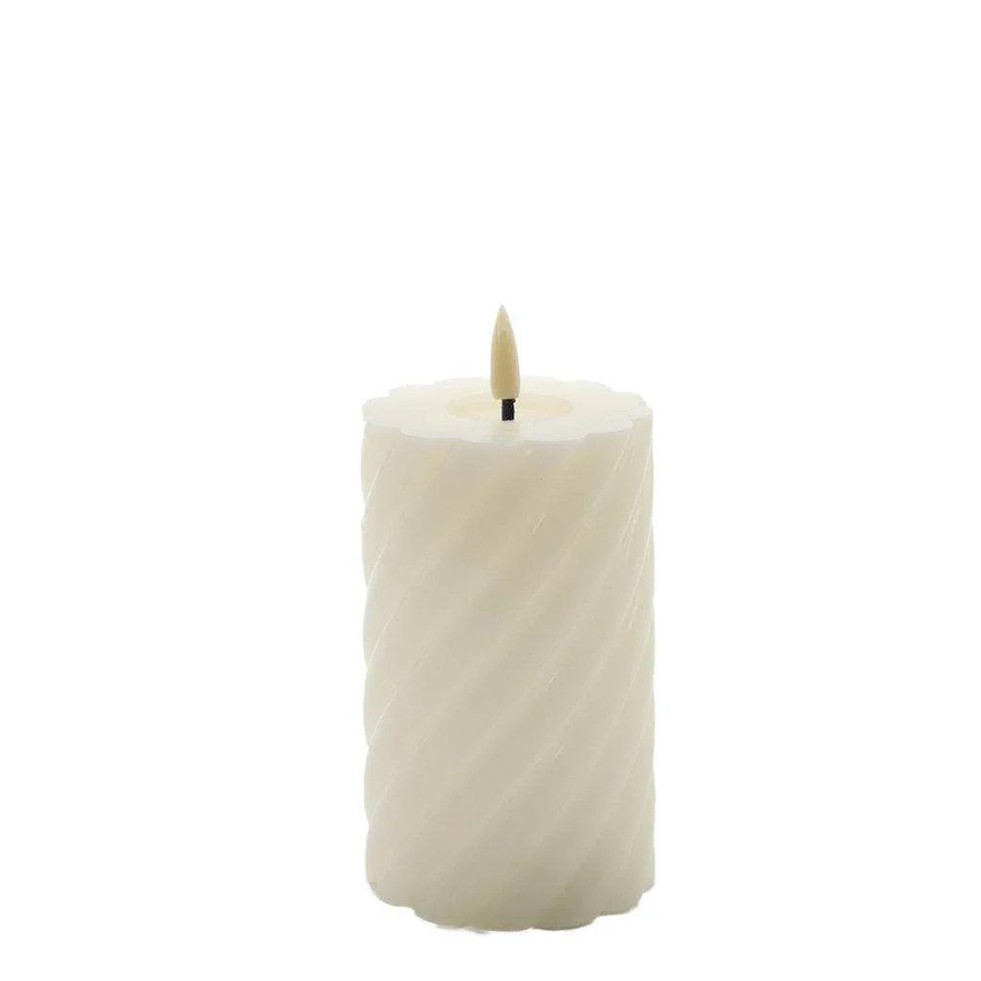 Mansion atmosphere Swirl LED-Kerze in Elfenbein/Beige, Höhe: 12,5 cm, Durchmesser: 7,5 cm - Bild 1