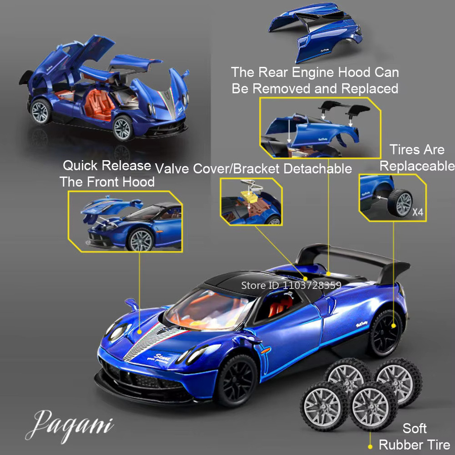 MAKEDA Pagani Zonda R AE86 Spielzeugmodellauto, 1:43, Metall, Gummi - Bild 2