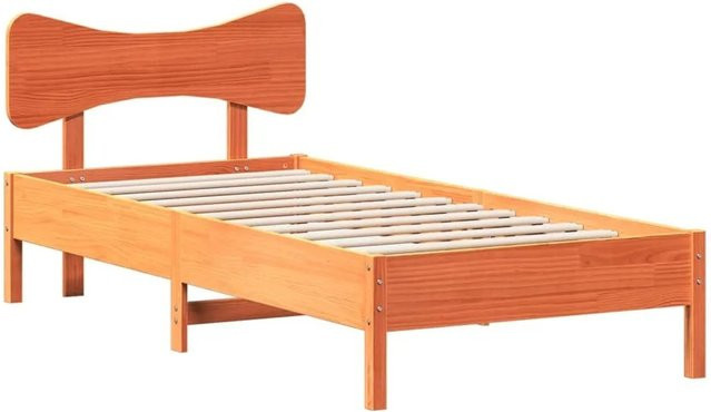 vidaXL Massivholzbett aus Kiefernholz in Braun, rustikales Bett ohne Matratze, B/T/H: 100 x 200 x 105,5 cm - Bild 1