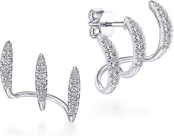 DHDH Krallenohrringe Messing, Gold, Kristall, Zirkonia, Damen - Bild 1