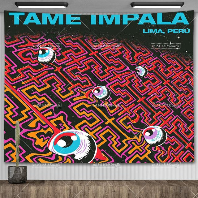 NYJGNF Wandbehang Tame Impala Currents Musikalbum Poster, Mehrfarbig, B: 200 cm, H: 150 cm - Bild 1