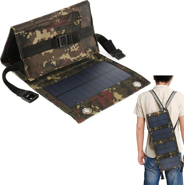Tragbares 20W faltbares Solarpanel mit USB-A und USB-C Ausgang für Outdoor-Camping und Notfallaufladung, Multicolor - Bild 1