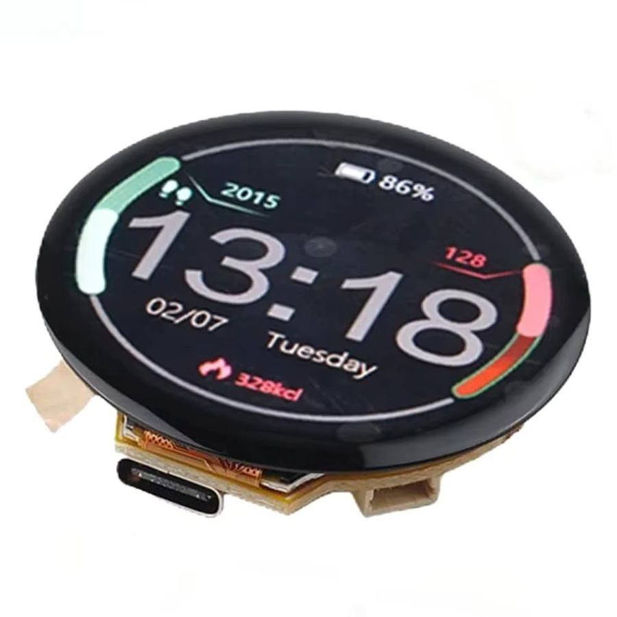wishiot ESP32-C3 IPS Runddisplay ESP32-2424S012 mit kapazitivem Touchscreen, 1,28 Zoll, 240x240 TFT LCD Modul GC9A01, Schwarz - Bild 2