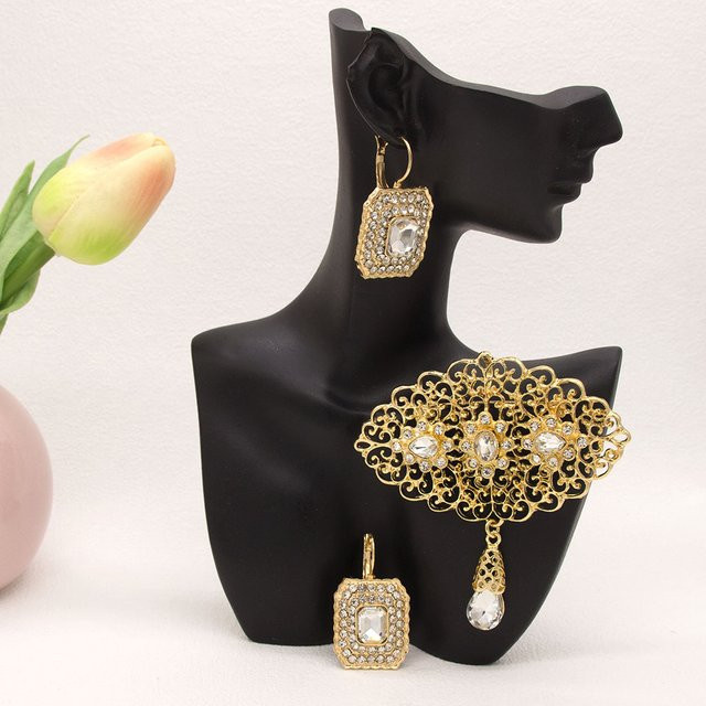 sunspice ms. Schmuck-Set, Ohrring Brosche, Kristall, Gold, Damen - Bild 1