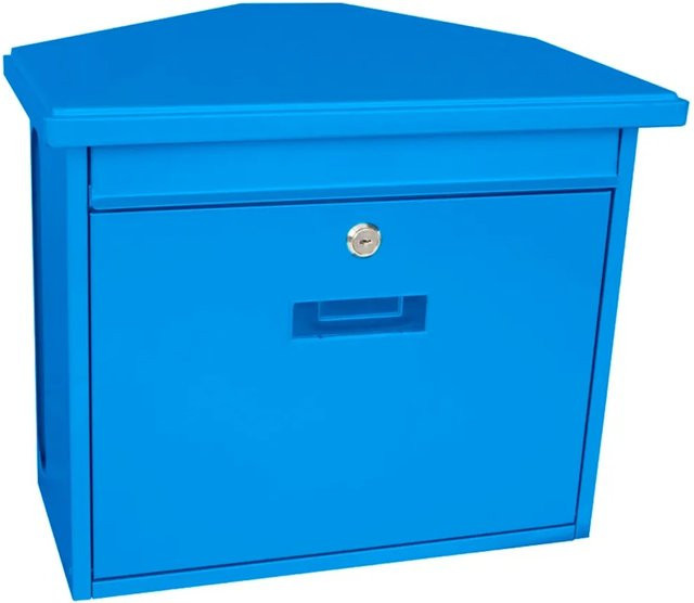 PROREGAL Wandbriefkasten Zamoran aus verzinktem Stahl mit Namensschild in Blau, H x B x T: 34,5 x 39,2 x 20,5 cm - Bild 1