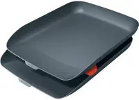 Leitz Briefkorb Cosy Briefablage 2er Set grau für A4-Dokumente aus Kunststoff B/T/H: 40,7 x 27,4 x 8,1 cm - Bild 1