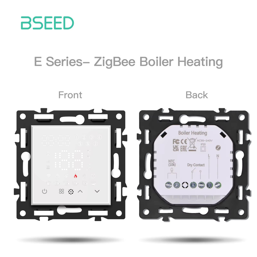 BSEED Zigbee Smart Thermostat mit Glasrahmen für Fußbodenheizung und Boiler, App-Steuerung via Tuya Smart Life, Schwarz - Bild 2