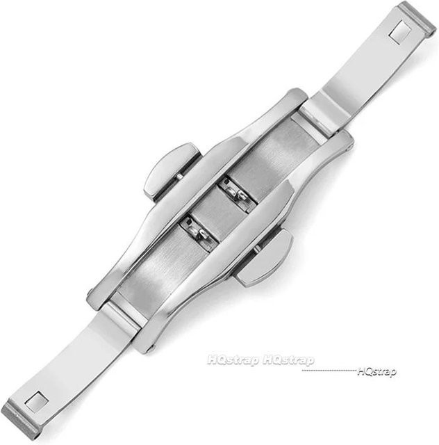HQstrap Uhrenarmband-Schließe Edelstahl, Schmetterlingsschließe, Silber, Unisex - Bild 1