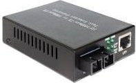 Delock Medienkonverter Ethernet Fast Ethernet 10Base-T 100Base-FX 100Base-TX RJ-45 SC-Einzelmodus bis zu 20 km 1310 nm Schwarz (86215) - Bild 1