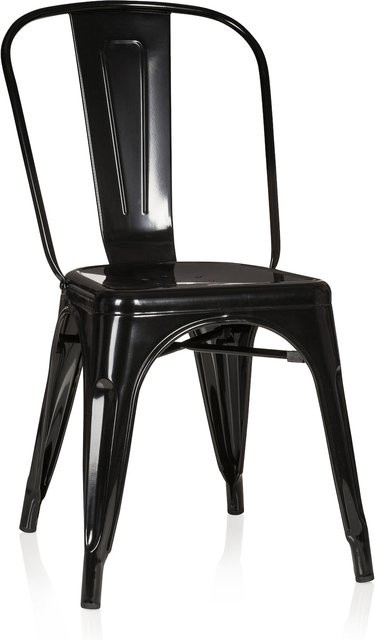 hjh OFFICE Bistrostuhl VANTAGGIO COMFORT aus Metall in Schwarz im Industry-Look ohne Armlehnen - Bild 1