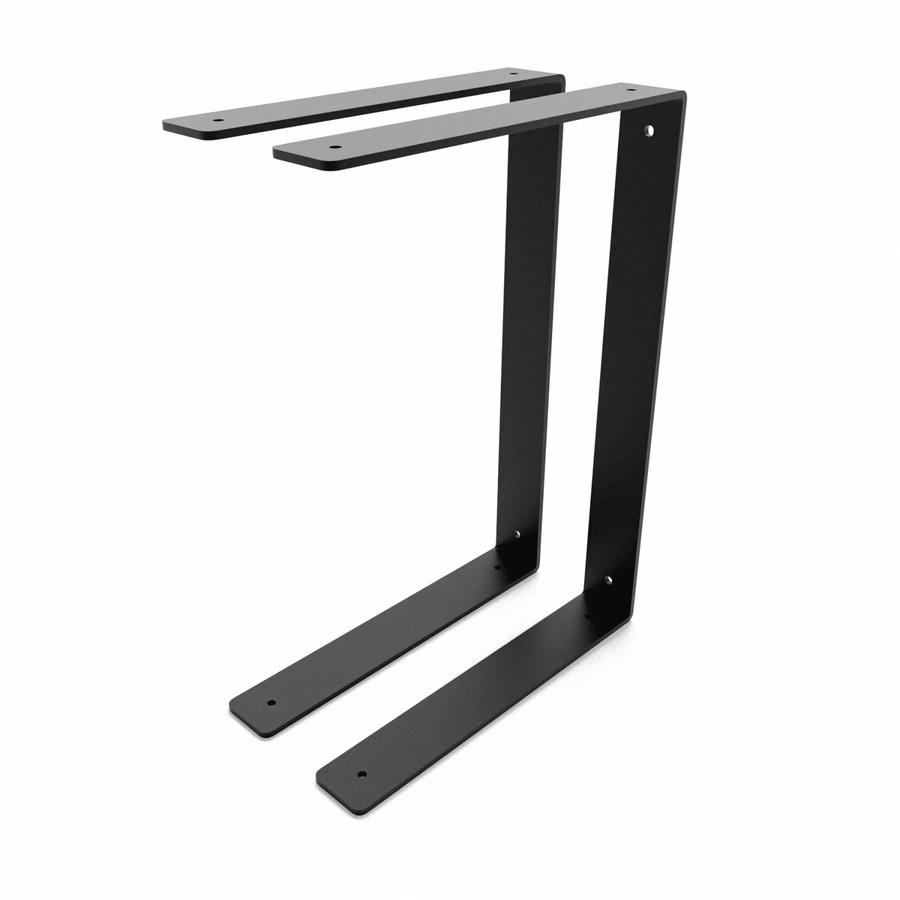 HEVVA Doppelte Regalhalterung HARTENBERG 2er Set Schwarz Metall Tiefe: 25 cm - Bild 2