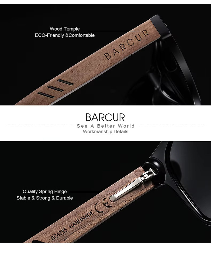 BARCUR Sonnenbrille Vollrand, Square - Bild 4