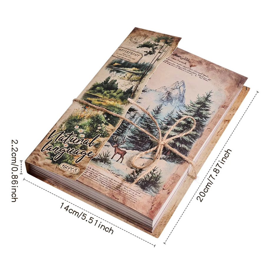 icceemee Scrapbook-Papier Vintage-Naturlandschaft mit 160 verschiedenen Mustern, Multicolor, 160 Blatt DIY-Dekorationsmaterial - Bild 4