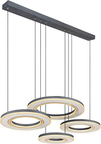 GLOBO LIGHTING LED-Pendelleuchte Blasius Ring in Schwarz, höhenverstellbar und dimmbar, B/T/H: 50 x 100 x 120 cm - Bild 1