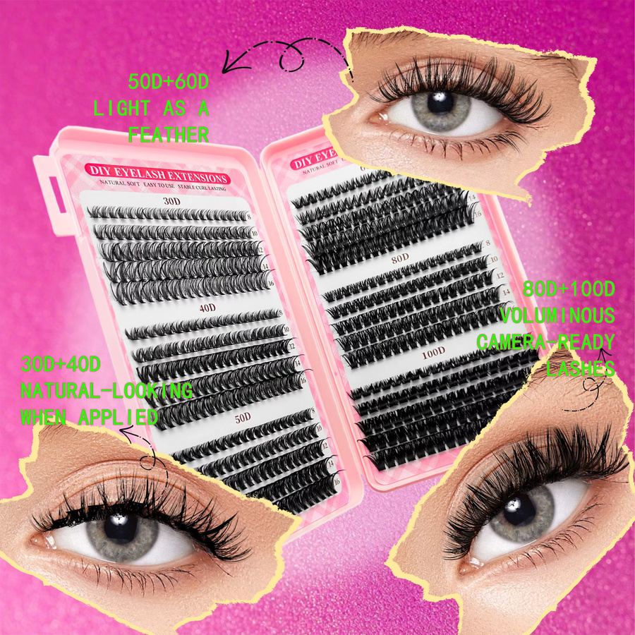 LAKANAKA Wispy Lash Clusters Wimpernverlängerung, Natürlich - Bild 2