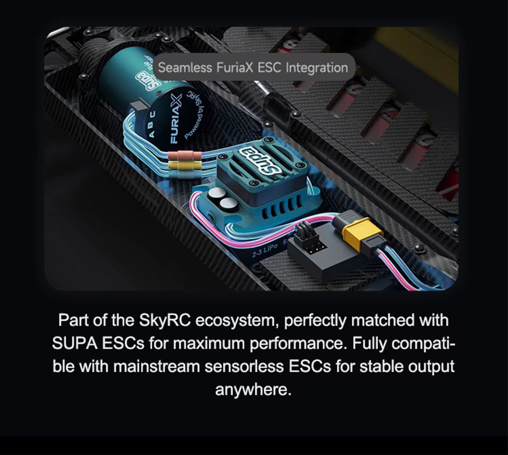 SKYRC FuriaX Supa 3650 Bürstenloser Motor ESC Combo, 60 A, 2-3S LiPo, 3,175 mm Welle - Bild 2
