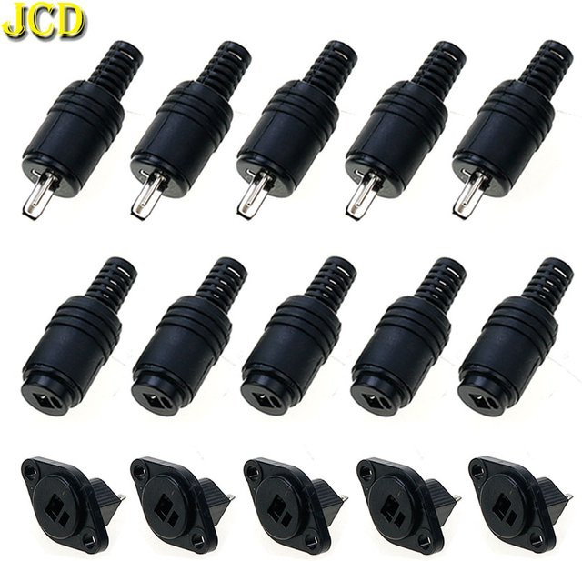 2Pin DIN Lautsprecher Stecker und Buchsen Set mit Schraubterminals für HiFi Audio Signale in Schwarz - Bild 1