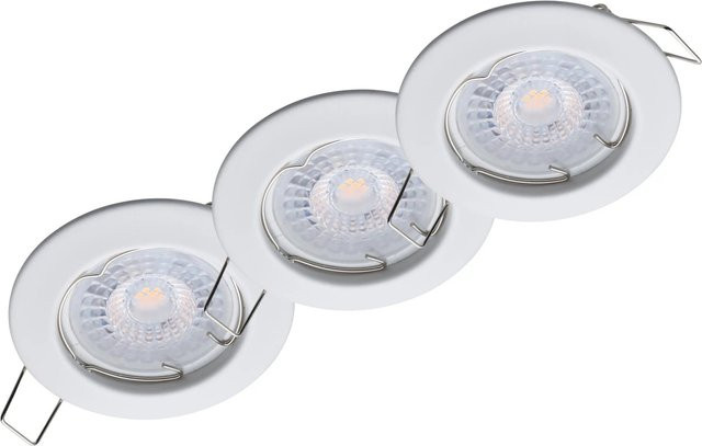 Oktaplex Sedan 3er Set LED Einbaustrahler in Weiß mit Neutralweiß Lichtfarbe, 380 lm und 4,8 W - Bild 1
