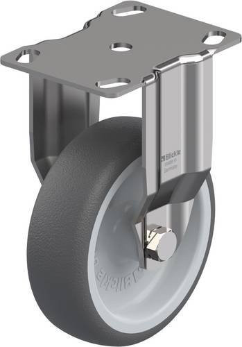 Blickle BKPXA-PATH 101G Bockrolle aus Edelstahl und Kunststoff in Grau mit Schraubbefestigung, Rad-Durchmesser: 100 mm, Tragfähigkeit: 120 kg - Bild 1