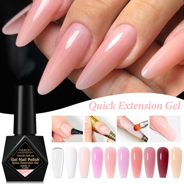 Four Lily Nagelgel, Nude Rosa, Glänzend, 10 ml - Bild 1