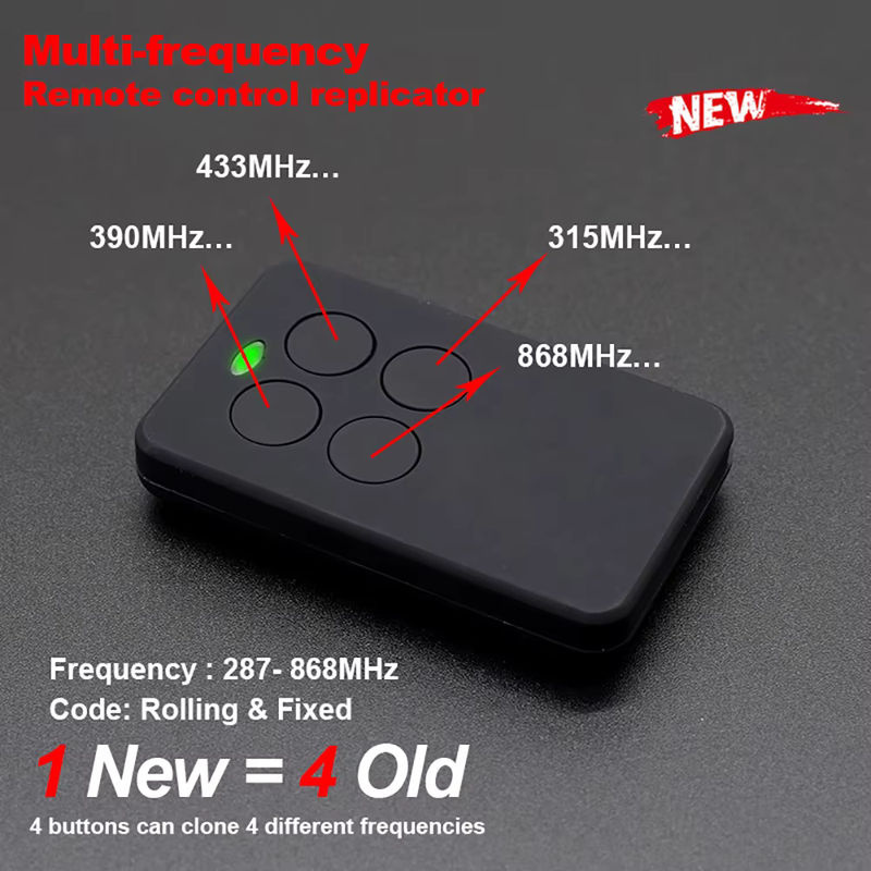 Aprimatic Garagentor-Schlüsselanhänger Multifrequenz-Fernbedienung zum Klonen für TR4 TM4 TXM mit festem Rolling Code 280–868 MHz - Bild 2