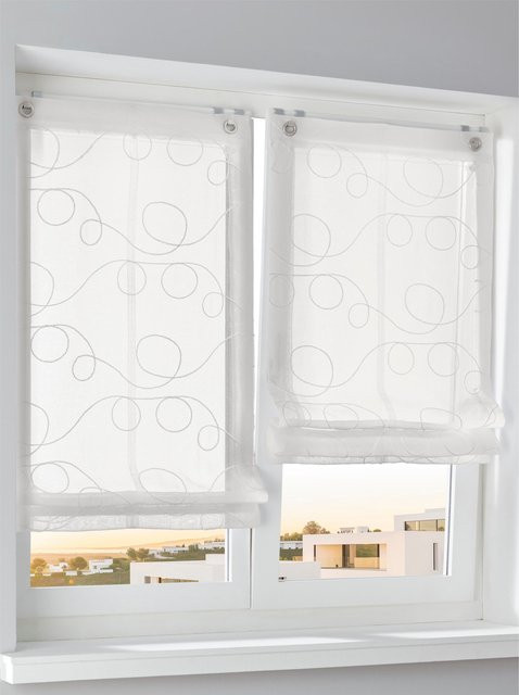 Raffrollo Heine Home in Weiß, semi-transparent, 100% Polyester, Klemmfix - Bild 1