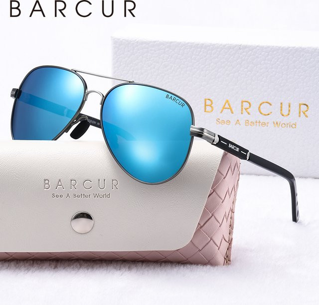 BARCUR Sonnenbrille, oval, Vollrand, Metall - Bild 1