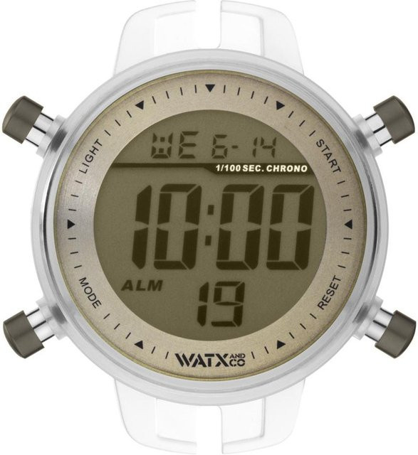 Watxandco Digitaluhr, Quarz, Kunststoff, Grau, Unisex, 43 mm - Bild 1